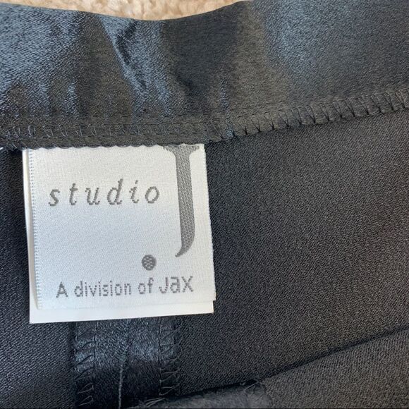 STUDIO J. Vintage satin front pleat dress pant trousers Sz 10 - Picture 5 of 11